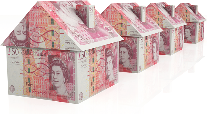 Houses Made of Pound Sterling.